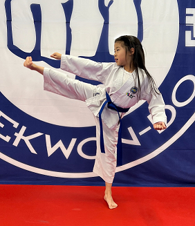 Mightyfist Taekwondo Girl Kicking Logo